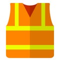 Road vest safety jacket flat icon