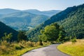 A road and view of mountains in the rural Potomac Highlands of West Virginia Royalty Free Stock Photo