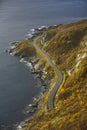 Road view from Reinebringen, Lofoten, Nordland, Norway Royalty Free Stock Photo