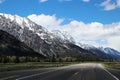 Road views of Grand Teton Mountains at Grand Tetons National Park