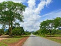 The road through the village. Africa, Mozambique.