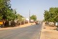 Road through a village in senegal