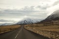 Road in volcanic mountain landscape in Iceland Royalty Free Stock Photo