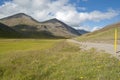 Road in volcanic valley in Iceland