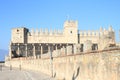 Road by walls of Castle Castello Scaligero Royalty Free Stock Photo