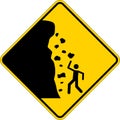 Road Warning Sign, Falling Rocks , Falling Ice Royalty Free Stock Photo
