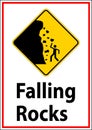 Road Warning Sign, Falling Rocks , Falling Ice Royalty Free Stock Photo