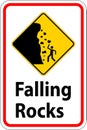 Road Warning Sign, Falling Rocks , Falling Ice Royalty Free Stock Photo