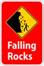 Road Warning Sign, Falling Rocks , Falling Ice Royalty Free Stock Photo