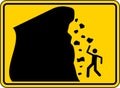 Road Warning Sign, Falling Rocks , Falling Ice Royalty Free Stock Photo