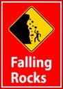 Road Warning Sign, Falling Rocks , Falling Ice Royalty Free Stock Photo