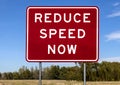 Road warning sign - Reduce Speed Now Royalty Free Stock Photo