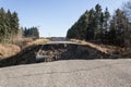 Road washout Royalty Free Stock Photo