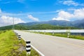 Road way with blue sky at Klong Haeng Reservoir Krabi