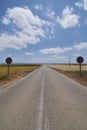 Road between wheat fields before harvest Royalty Free Stock Photo