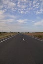 Road between wheat fields before harvest Royalty Free Stock Photo