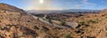 A road winding up a mountain in a great mountain landscape in the Anti-Atlas Royalty Free Stock Photo