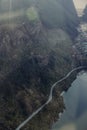 A road winds around Lake Wakatipu near Queenstown, New Zealand Royalty Free Stock Photo