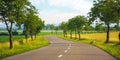 road winds through the lush green countryside