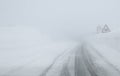 A road in winter covered of snow Royalty Free Stock Photo