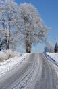 Road in winter landscape Royalty Free Stock Photo