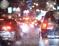 Road in winter night Royalty Free Stock Photo