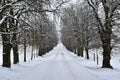 Road in winter. Snowy mountain path for a car. Concept for traveling and safe driving in winter by car Royalty Free Stock Photo