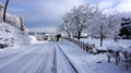 Road and winter at Takayama, Japan