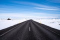 Road through a wintry landscape. Iceland Royalty Free Stock Photo