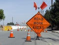 Road Work Ahead Royalty Free Stock Photo