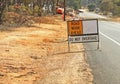 Road Work Ahead, Do Not Overtake sign Royalty Free Stock Photo