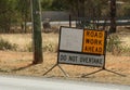 Road Work Ahead - Do Not Overtake sign Royalty Free Stock Photo
