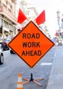 Road work ahead Royalty Free Stock Photo