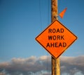 Road Work Ahead Sign Royalty Free Stock Photo