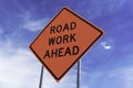 Road Work Ahead Sign Royalty Free Stock Photo