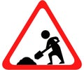 Road work ahead Royalty Free Stock Photo