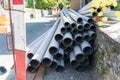 Road work and replacement pipes for sanitary installations