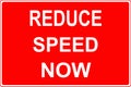 Road work sign reduce speed now Royalty Free Stock Photo