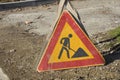 Road work sign