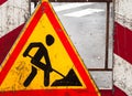 Road work. Traffic sign Royalty Free Stock Photo
