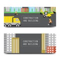 Road work vector banners horisontal