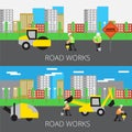 Road work vector illustration Royalty Free Stock Photo