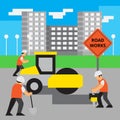 Road work vector illustration Royalty Free Stock Photo