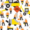 Road work vector pattern Royalty Free Stock Photo