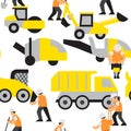 Road work vector pattern Royalty Free Stock Photo