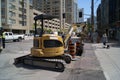 Road work vehicle. Hydraulic. Heavy equipment. Construction vehicle on site Royalty Free Stock Photo