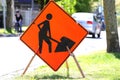 Road working construction sign Royalty Free Stock Photo