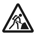 Road works sign line icon Royalty Free Stock Photo