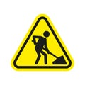 Road works. Sign. Simple vector illustration on a white background