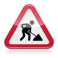 Road works sign, under construction Royalty Free Stock Photo